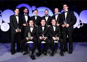 7 November 2008; Tyrone players, back row, from left, Davy Harte, Joe McMahon, Conor Gormley, Ryan McMenamin, Enda McGinley and Justin McMahon. Front row, from left, Sean Cavanagh, Brian Dooher and Philip Jordan with their OPEL GPA award during the 2008 Opel Gaelic Players of the Year awards for Hurling and Football. Citywest Hotel, Conference, Leisure & Golf Resort, Dublin. Picture credit: Brendan Moran / SPORTSFILE
