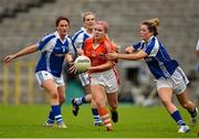 25 July 2015; Lauren McConville, Armagh, in action against Ellen Healy, Laois. TG4 Ladies Football All-Ireland Senior Championship Qualifier, Round 1, Armagh v Laois. St Tiernach's Park, Clones, Co. Monaghan. Picture credit: Brendan Moran / SPORTSFILE