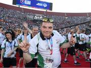 24 July 2015; Team Ireland’s Robert Byrne, a member of Bray Lakers Special Olympics Club, from Monasterevin, Co Kildare, during the opening ceremony of the Special Olympics World Summer Games. LA Memorial Coliseum, Los Angeles, United States. Picture credit: Ray McManus / SPORTSFILE