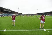 26 July 2015; Galway players warm up ahead of the game. Electric Ireland GAA Hurling All-Ireland Minor Championship, Quarter-Final, Limerick v Galway. Semple Stadium, Thurles, Co. Tipperary. Picture credit: Stephen McCarthy / SPORTSFILE