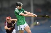 26 July 2015; Michael Mackey, Limerick, in action against Jack Grealish, Galway. Electric Ireland GAA Hurling All-Ireland Minor Championship, Quarter-Final, Limerick v Galway. Semple Stadium, Thurles, Co. Tipperary. Picture credit: Stephen McCarthy / SPORTSFILE