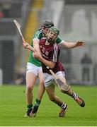26 July 2015; Brian Concannon, Galway, in action against Conor Houlihan, Limerick. Electric Ireland GAA Hurling All-Ireland Minor Championship, Quarter-Final, Limerick v Galway. Semple Stadium, Thurles, Co. Tipperary. Picture credit: Dáire Brennan / SPORTSFILE