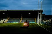 25 July 2015; Semple Stadium groundsman Dave Hanley prepares the pitch ahead for the following day's three hurling matches. GAA Football All-Ireland Senior Championship, Round 4A, Kildare v Cork. Semple Stadium, Thurles, Co. Tipperary. Picture credit: Stephen McCarthy / SPORTSFILE
