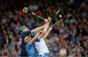 26 July 2015; Gary Maguire, left and Paul Schutte, Dublin, in action against Austin Gleeson, Waterford. GAA Hurling All-Ireland Senior Championship, Quarter-Final, Dublin v Waterford. Semple Stadium, Thurles, Co. Tipperary. Picture credit: Dáire Brennan / SPORTSFILE