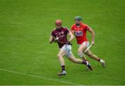 26 July 2015; Jonathan Glynn, Galway, in action against Aidan Walsh, Cork. GAA Hurling All-Ireland Senior Championship, Quarter-Final, Galway v Cork. Semple Stadium, Thurles, Co. Tipperary. Picture credit: Dáire Brennan / SPORTSFILE
