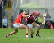 26 July 2015; Cathal Mannion, Galway, in action against Aidan Walsh, Cork. GAA Hurling All-Ireland Senior Championship, Quarter-Final, Galway v Cork. Semple Stadium, Thurles, Co. Tipperary. Picture credit: Dáire Brennan / SPORTSFILE