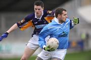 9 November 2008; Hugh McGinn, Newtown Blues, in action against Mark Davoren, Kilmacud Crokes. AIB Leinster Senior Club Football Championship quarter-final, Kilmacud Crokes v Newtown Blues, Parnell Park, Dublin. Picture credit: Stephen McCarthy / SPORTSFILE