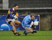 9 November 2008; Eoghan Judge, Newtown Blues, in action against Ross O'Carroll, Kilmacud Crokes. AIB Leinster Senior Club Football Championship quarter-final, Kilmacud Crokes v Newtown Blues, Parnell Park, Dublin. Picture credit: Stephen McCarthy / SPORTSFILE