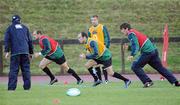 11 November 2008; Ireland players, from left, Rory Best, Girvan Dempsey and Donncha O'Callaghan watched by defence coach Les Kiss during rugby squad training. University of Limerick, Limerick. Picture credit: Brendan Moran / SPORTSFILE