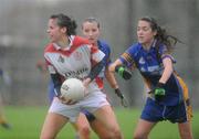 8 November 2008; Orla Cotter, Inch Rovers, in action against Tracey Lawlor, left, and Clare O'Loughlin, Mountmellick Sarsfields. Vhi Healthcare All-Ireland Senior Club semi-final, Inch Rovers, Cork v Mountmellick Sarsfields, Laois, Killeagh GFC, Co. Cork. Picture credit: Pat Murphy / SPORTSFILE