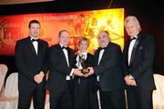 8 November 2008; Carlow managers Stephen Dormer, left, and Liam Dunne receive the Manager of the Year award from Liz Howard, President of the Camogie Association, in the company of Guest of Honour - Tipperary hurler - Brendan Cummins, left, and Tony Towell, Managing Director of O'Neills, at the Camogie All-Star Awards 2008 in association with O’Neills, Citywest Hotel, Conference, Leisure & Golf Resort, Dublin. Picture credit: Ray McManus / SPORTSFILE