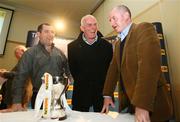 11 November 2008; Monaghan manager Seamus McEnaney, Antrim manager Liam Bradley and Armagh manager Peter McDonnell during the launch and draw of the 2009 Gaelic Life Dr McKenna Cup. Armagh City Hotel, Armagh. Picture credit: Oliver McVeigh / SPORTSFILE