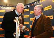 11 November 2008; Antrim manager Liam Bradley and Armagh manager Peter McDonnell, during the launch and draw of the 2009 Gaelic Life Dr McKenna Cup. Armagh City Hotel, Armagh. Picture credit: Oliver McVeigh / SPORTSFILE