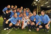 11 November 2008; UCD players celebrate with the trophy after victory over Bohemians. A Championship Final, UCD v Bohemians, UCD Bowl, Dublin. Picture credit: David Maher / SPORTSFILE
