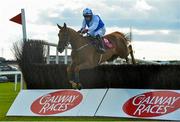 28 July 2015; Emresario, with Mark Enright up, jumps the last on their way to winning the Latin Quarter Beginners Steeplechase. Galway Racing Festival, Ballybrit, Galway. Picture credit: Cody Glenn / SPORTSFILE
