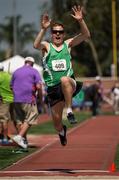 29 July 2015; Team Ireland’s Timothy Morahan, a member of South Dublin Special Olympics Sports Club, from Rathmines, Dublin, competing in the heats of the Long Jump at the at the Katherine B. Loker Stadium. Special Olympics World Summer Games, Los Angeles, California, United States. Picture credit: Ray McManus / SPORTSFILE