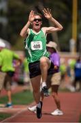 29 July 2015; Team Ireland’s Timothy Morahan, a member of South Dublin Special Olympics Sports Club, from Rathmines, Dublin, competing in the heats of the Long Jump at the at the Katherine B. Loker Stadium. Special Olympics World Summer Games, Los Angeles, California, United States. Picture credit: Ray McManus / SPORTSFILE