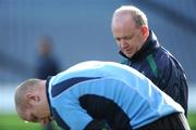 14 November 2008; Head coach Declan Kidney in conversation with lock Paul O'Connell during the Ireland team Captain's Run. Croke Park, Dublin. Picture credit: Brendan Moran / SPORTSFILE