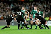15 November 2008; Brian O'Driscoll, Ireland, in action against, from left, Dan Carter, Ma'a Nonu and Rodney So'oialo, New Zealand. Guinness Autumn Internationals, Ireland v New Zealand, Croke Park, Dublin. Picture credit: Pat Murphy / SPORTSFILE