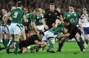 15 November 2008; Brian O'Driscoll, Ireland, in action against Dan Carter, left, and Richie McCaw, New Zealand. Guinness Autumn Internationals, Ireland v New Zealand, Croke Park, Dublin. Picture credit: Stephen McCarthy / SPORTSFILE