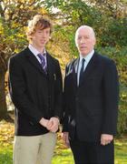 14 November 2008; UCD rowing scholarship recipient Finbarr Manning, Limerick with Brian Mullins, UCD's Director of Sport, at the announcement of the new UCD Scholarship recipients for 2008/2009, O'Reilly Hall, UCD. Photo by Sportsfile
