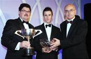 15 November 2008; Robert Heffernan, Togher AC, is presented with the award for Race Walker of the Year by John Foley, left, Chief Executive of Waterford Crystal and Liam Hennessy, right, President of Athletics Ireland. National Athletics Awards with Waterford Crystal, Crowne Plaza, Santry, Dublin. Photo by Sportsfile