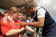 29 July 2015; Ireland's Simon Zebo signs autographs for supporters after squad training. Irish Independent Park, Cork. Picture credit: Eóin Noonan / SPORTSFILE