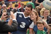 29 July 2015; Ireland's Rob Kearney poses for a photograph with Colette Murphy, from Cork City, after squad training. Irish Independent Park, Cork. Picture credit: Matt Browne / SPORTSFILE