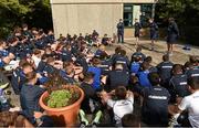 29 July 2015; Leinster Rugby's Rory O'Loughlin and Peadar Timmins visited the Bank of Ireland School of Excellence to talk to developing players about training, tips and their and their development as rugby players. King's Hospital, Palmerstown, Dublin. Picture credit: Stephen McCarthy / SPORTSFILE