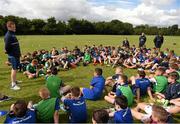 29 July 2015; Leinster Rugby's Rory O'Loughlin and Peadar Timmins visited the Bank of Ireland School of Excellence to talk to developing players about training, tips and their and their development as rugby players. King's Hospital, Palmerstown, Dublin. Picture credit: Stephen McCarthy / SPORTSFILE