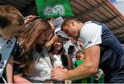 29 July 2015; Ireland's Tommy Bowe signs autographs for supporters after squad training. Irish Independent Park, Cork. Picture credit: Eóin Noonan / SPORTSFILE