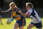 29 July 2015; Shannon Dowd, Roscommon, in action against Maeve Ryan, Waterford. All Ireland U16 B Ladies Football Championship Final, Roscommon v Waterford, McDonagh Park, Nenagh, Co. Tipperary. Picture credit: Seb Daly / SPORTSFILE