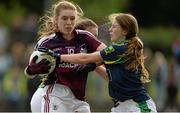 29 July 2015; Rebecca Kelly, Galway, in action against Tara Breen, Kerry. All Ireland U16 A Ladies Football Championship Final, Galway v Kerry, Bruff, Co. Limerick. Picture credit: Diarmuid Greene / SPORTSFILE