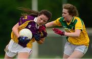 29 July 2015; Rachel Bennett, Wexford, in action against Niamh McNiffe, Leitrim. All Ireland U16 C Ladies Football Championship Final, Leitrim v Wexford, Clane, Co. Kildare. Picture credit: Piaras Ó Mídheach / SPORTSFILE