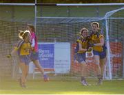 29 July 2015; Roscommon's Niamh Shanagher, right, celebrates after scoring her team's third goal. All Ireland U16 B Ladies Football Championship Final, Roscommon v Waterford, McDonagh Park, Nenagh, Co. Tipperary. Picture credit: Seb Daly / SPORTSFILE