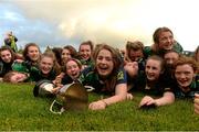 29 July 2015; The Kerry squad and captain Faye O'Donoghue celebrate with the cup after victory over Galway. All Ireland U16 A Ladies Football Championship Final, Galway v Kerry, Bruff, Co. Limerick. Picture credit: Diarmuid Greene / SPORTSFILE