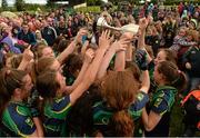 29 July 2015; The Kerry squad celebrate with the cup after victory over Galway. All Ireland U16 A Ladies Football Championship Final, Galway v Kerry, Bruff, Co. Limerick. Picture credit: Diarmuid Greene / SPORTSFILE