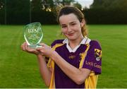 29 July 2015; Player of the match Emily Coakley, Wexford, with her award after the game. All Ireland U16 C Ladies Football Championship Final, Leitrim v Wexford, Clane, Co. Kildare. Picture credit: Piaras Ó Mídheach / SPORTSFILE