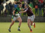 29 July 2015; Emma Dineen, Kerry, in action against Niamh Daly, Galway. All Ireland U16 A Ladies Football Championship Final, Galway v Kerry, Bruff, Co. Limerick. Picture credit: Diarmuid Greene / SPORTSFILE