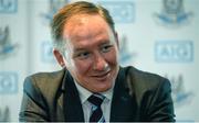 30 July 2015; Dublin manager Jim Gavin during a press conference. Dublin Football Press Conference, Gibson Hotel, Dublin. Picture credit: Seb Daly / SPORTSFILE