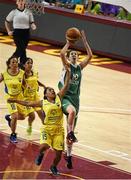 30 July 2015; Team Ireland’s Sarah Byrne, a member of Palmerstown Wildcats Special Olympics Club, from Clondalkin, Dublin, shoots under pressure from Ana Guadalup Bollo, SO Ecuador, during the SO Ecuador v SO Ireland qualifier basketball game at the Galen Center. Special Olympics World Summer Games, Los Angeles, California, United States. Picture credit: Ray McManus / SPORTSFILE