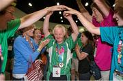30 July 2015; Team Ireland’s Peter Malynn, a member of St Hilda’s Work Therapy Unit, from Mullingar, Co. Westmeath, who was presented with his Gold Medal, for Bocce, at the Los Angeles Convention Center. Special Olympics World Summer Games, Los Angeles, California, United States. Picture credit: Ray McManus / SPORTSFILE