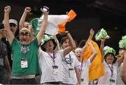30 July 2015; Team Ireland supporters celebrate a score during the SO Ecuador v SO Ireland qualifier basketball game at the Galen Center. Special Olympics World Summer Games, Los Angeles, California, United States. Picture credit: Ray McManus / SPORTSFILE
