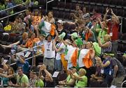 30 July 2015; Team Ireland supporters celebrate a score during the SO Ecuador v SO Ireland qualifier basketball game at the Galen Center. Special Olympics World Summer Games, Los Angeles, California, United States. Picture credit: Ray McManus / SPORTSFILE