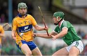 30 July 2015; Ben O'Gorman, Clare, in action against Ronan Lynch, Limerick. Bord Gáis Energy Munster GAA Hurling U21 Championship Final, Clare v Limerick. Cusack Park, Ennis, Co. Clare. Picture credit: Stephen McCarthy / SPORTSFILE