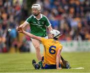 30 July 2015; Cian Lynch, Limerick, in action against Conor Cleary, Clare. Bord Gáis Energy Munster GAA Hurling U21 Championship Final, Clare v Limerick. Cusack Park, Ennis, Co. Clare. Picture credit: Stephen McCarthy / SPORTSFILE