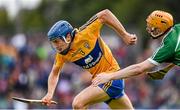 30 July 2015; Shane O'Donnell, Clare, in action against Richie English, Limerick. Bord Gáis Energy Munster GAA Hurling U21 Championship Final, Clare v Limerick. Cusack Park, Ennis, Co. Clare. Picture credit: Stephen McCarthy / SPORTSFILE