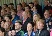 30 July 2015; Limerick supporters Sean Lynch and Patrice Lynch, father and sister of Limerick's Cian Lynch, look on during the game. Bord Gáis Energy Munster GAA Hurling U21 Championship Final, Clare v Limerick, Cusack Park, Ennis, Co. Clare. Picture credit: Diarmuid Greene / SPORTSFILE