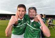 30 July 2015; Gearoid Hegarty, left, and David Dempsey, Limerick, celebrates their side's victory. Bord Gáis Energy Munster GAA Hurling U21 Championship Final, Clare v Limerick. Cusack Park, Ennis, Co. Clare. Picture credit: Stephen McCarthy / SPORTSFILE