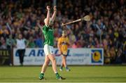 30 July 2015; Cian Lynch, Limerick, celebrates at the final whistle after victory over Clare. Bord Gáis Energy Munster GAA Hurling U21 Championship Final, Clare v Limerick, Cusack Park, Ennis, Co. Clare. Picture credit: Diarmuid Greene / SPORTSFILE